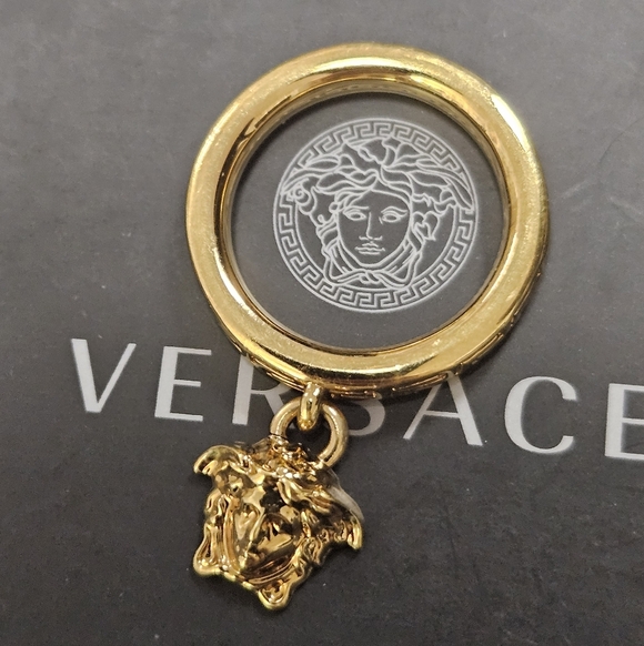 Versace Jewelry - NIB Versace Gold Eternity Keyring Design with Medusa Charm - US Size 6 | Euro 11